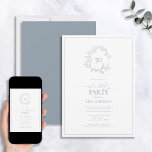 Invitation 50e anniversaire moderne Dusty Blue Leafy Crest<br><div class="desc">Bienvenue à votre fête d'anniversaire d'un demi-siècle ! Mais ne vous inquiétez pas, il n'est pas temps de ralentir encore. Envoyez ces élégantes invitations pour 50e anniversaire de la vie moderne Dusty Blue Leafy Crest et faites savoir à tout le monde que vous êtes prêt à faire la fête dans...</div>