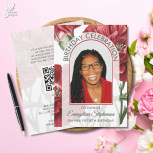 Invitation 50e Anniversaire Moderne Floral Photo