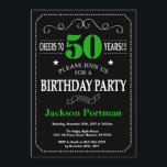 Invitation 50e anniversaire Noir et Vert Chalkboard<br><div class="desc">Invitation 50e anniversaire Typographie noire et verte. Tableau de bord. Arrière - plan noir et blanc. Anniversaire adulte. Hommes ou Femmes Anniversaire. Enfants Garçon ou fille Ado Anniversaire adolescent Invitation . 13ème 15ème 16ème 18ème 20ème 21ème 30ème 40ème 50ème 60ème 70ème 80ème 90ème 100ème. N'Importe Quel Âge. Pour plus de...</div>