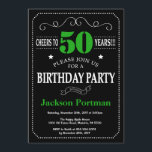 Invitation 50e anniversaire Noir et Vert Chalkboard<br><div class="desc">Invitation 50e anniversaire Typographie noire et verte. Tableau de bord. Arrière - plan noir et blanc. Anniversaire adulte. Hommes ou Femmes Anniversaire. Enfants Garçon ou fille Ado Anniversaire adolescent Invitation . 13ème 15ème 16ème 18ème 20ème 21ème 30ème 40ème 50ème 60ème 70ème 80ème 90ème 100ème. N'Importe Quel Âge. Pour plus de...</div>