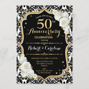 Invitation 50e anniversaire - Noir Or