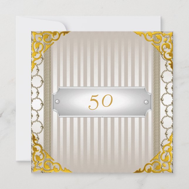Invitation 50e anniversaire ou anniversaire de mar (Devant)