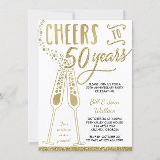 Invitation 50e anniversaire, Paillettes Fausse, Ph