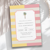 50e anniversaire Palm Beach rayure pastel tropical
