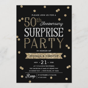 Invitation 50e anniversaire Parties scintillant Confetti Surp