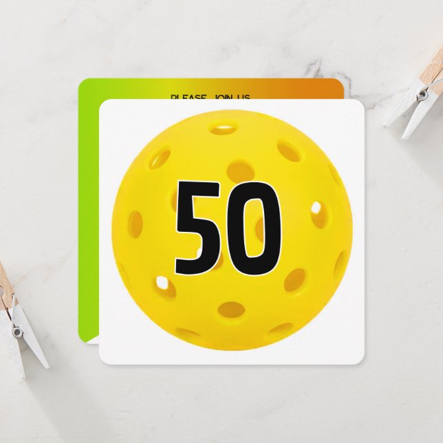 Invitation 50e anniversaire Pickleball Party (Devant/Arrière en situation)