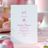 50e Anniversaire Pink Whimsical Dainty Doodle