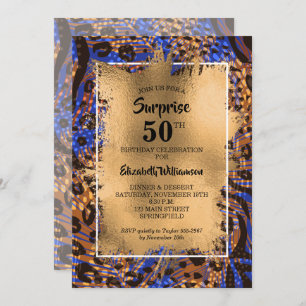 Invitation 50e anniversaire Poster de animal d'or