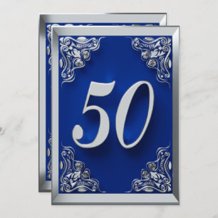 Invitation 50e anniversaire Regal Argent et Bleu