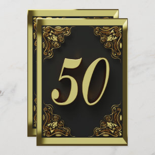 Invitation 50e anniversaire Regal Gold Greeting ou