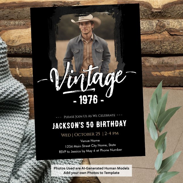 Invitation 50e Anniversaire Rétro (Créateur téléchargé)