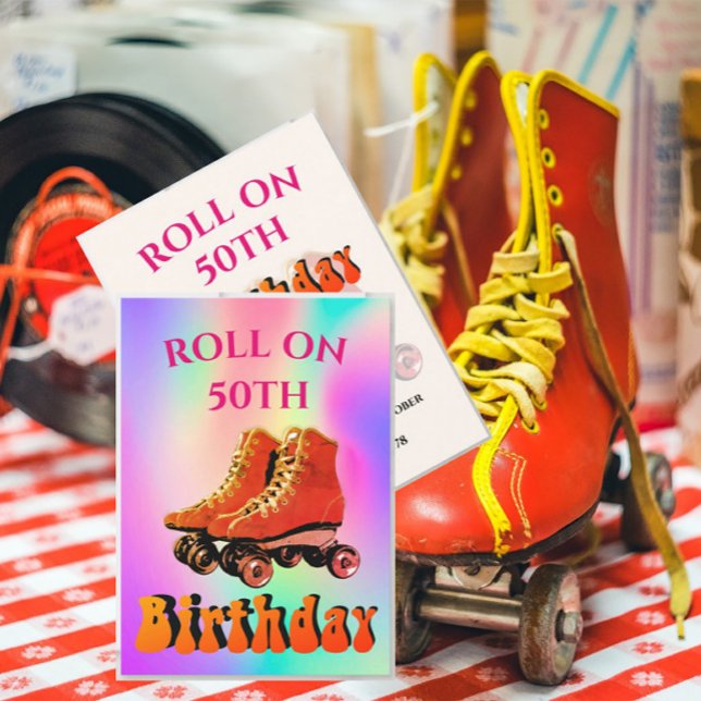 Invitation 50e Anniversaire Roller Skate Né Dans Le les année (Créateur téléchargé)