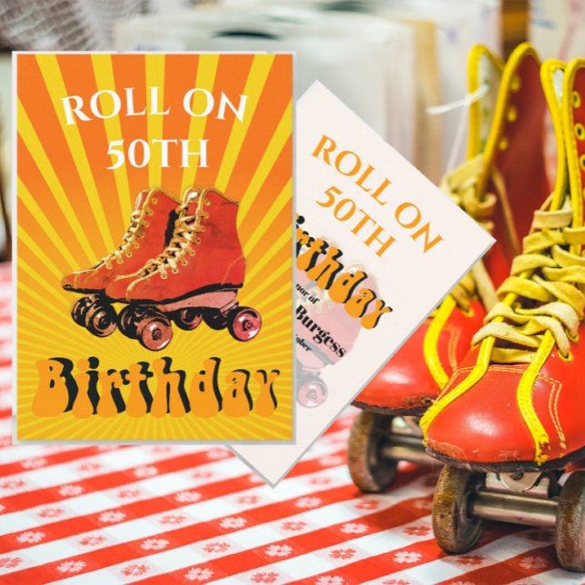 Invitation 50e Anniversaire Roller Skate Né Dans Le les année (Créateur téléchargé)