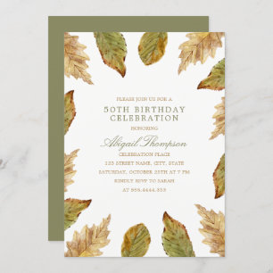 Invitation 50e anniversaire Rustic Fall quitte le Country Par
