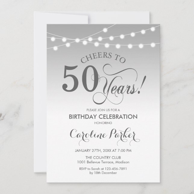 Invitation 50e anniversaire - Silver White (Devant)