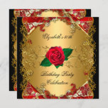 Invitation 50e Anniversaire Soirée Gold Black Red Roses<br><div class="desc">Elite Elegant Invitation 50 50e Anniversaire Soirée Gold Black Red Floral Flowers Image Trim</div>