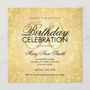 Invitation 50e Anniversaire Soirée Gold Foil Look Confetti St