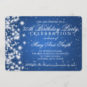 Invitation 50e anniversaire Sparkle 2 Blue