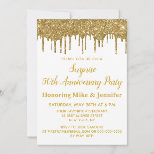 Invitation 50e anniversaire Surprise Party Parties scintillan