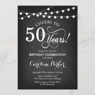 Invitation 50e anniversaire - tableau noir blanc
