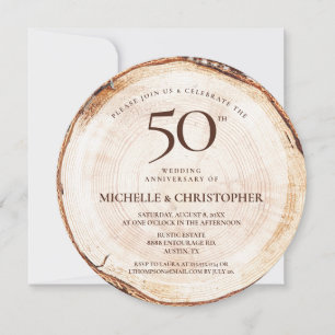 Invitation 50e anniversaire Tempate Mariage rustique