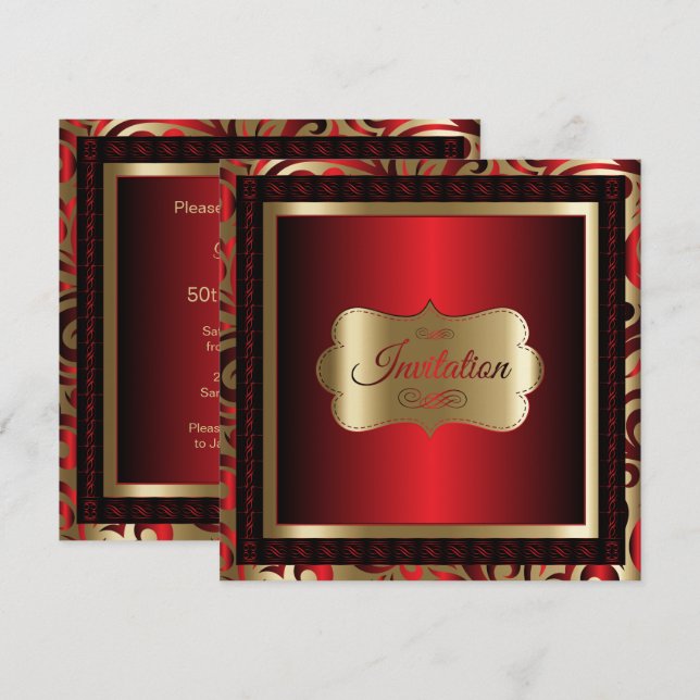 Invitation 50e anniversaire| Texte DO-IT-YOURSELF (Devant / Derrière)