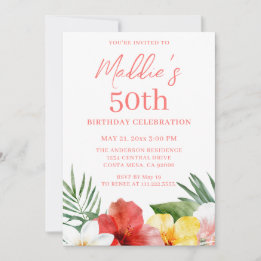 Invitation 50e anniversaire tropical