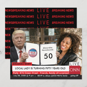 Invitation 50e anniversaire Trump Women's Funny TV News