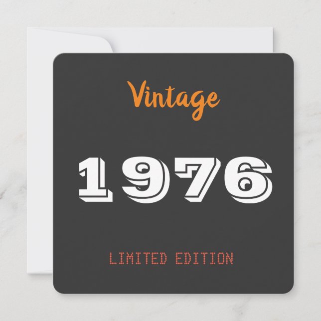 Invitation 50e anniversaire - Vintage 1976 Retro (Devant)
