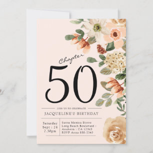 Invitation 50e anniversaire Vintage Floral