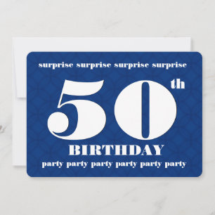 Invitation 50e cérémonie d'anniversaire SURPRISE Blue and Whi