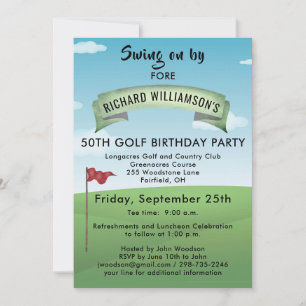 INVITATION 50E FÊTE D'ANNIVERSAIRE DE GOLF AVEC LE TEMPS