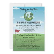 50E FÊTE D'ANNIVERSAIRE DE GOLF AVEC L'INVITATION 