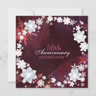 Invitation 50e fête d'anniversaire de mariage d'hiver