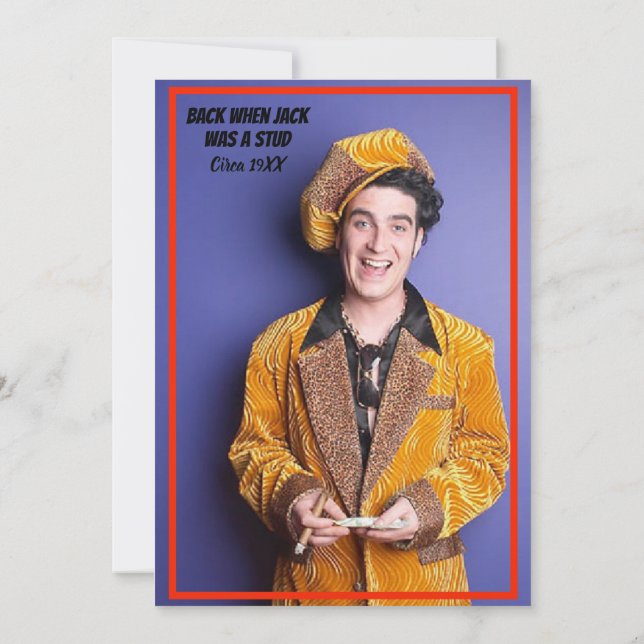 Invitation 50e fête d'anniversaire gâteau en feu MIlestone ph (Dos)