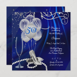 Invitation 50e fête d'anniversaire Silver Stiletto's Royal Bl