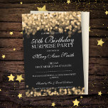 Invitation 50e Fête d'anniversaire surprise Gold Lights<br><div class="desc">Elégant 50e anniversaire Surprise conception d'invitation fête avec motif Gold Lights sophistiqué,  nom et date personnalisés et texte supplémentaire. Impressionnez votre famille et vos amis avec ce design élégant et élégant de faire-part d'anniversaire. Entièrement personnalisable ! Facile à utiliser et facile à personnaliser.</div>