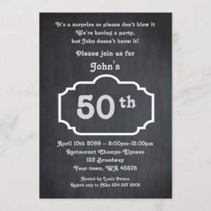 Invitation 50e, Homme d'anniversaire, Homme de fête, n'import