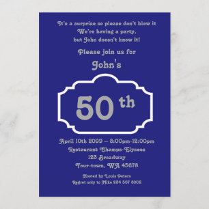 Invitation 50e, Homme d'anniversaire, Homme de fête, tout âge