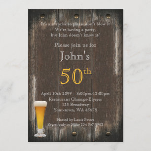 Invitation 50e, Homme d'anniversaire, Homme de fête, tout âge