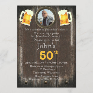 Invitation 50e,Homme d'anniversaire,Homme de fête,tout âge,bo