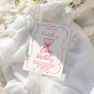Invitation 50e Main tiré Bow Martini Doddle Anniversaire
