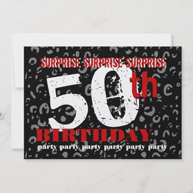 Invitation 50e Modèle d'invitation à la fête d'anniversaire S (Devant)
