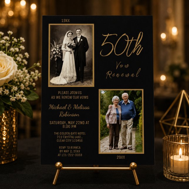 Invitation 50e Renouvellement de Voeux Photo (Celebrating 50 Years of Love)