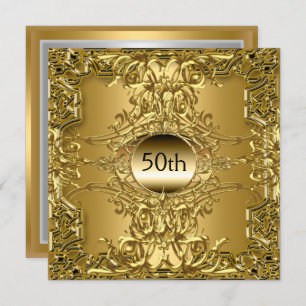 Invitation 50e Soirée d'Anniversaire d'Or de luxe
