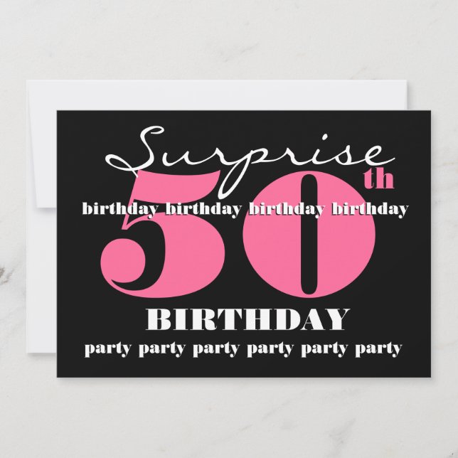 Invitation 50e SUPRISE Anniversaire Modèle d'invitation (Devant)