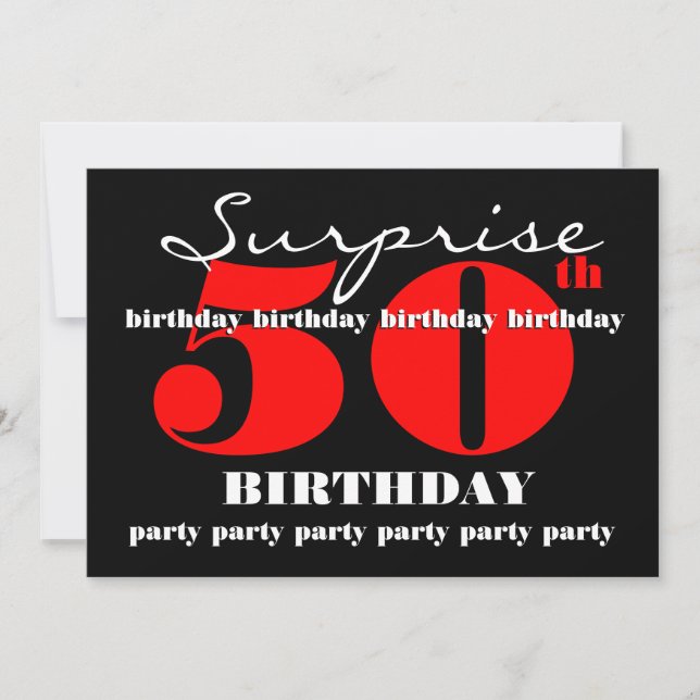 Invitation 50e SUPRISE Anniversaire Modèle d'invitation V2 (Devant)
