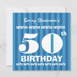Invitation 50e SURPRISE Anniversaire de la fête Bleue A06