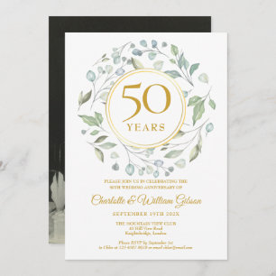 Invitation 50ème anniversaire de Mariage d'or Photo Garland