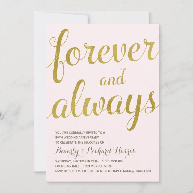 Invitation 50ème anniversaire de mariage doré | Fête d'annive (Devant)